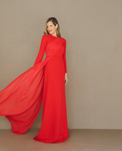 VESTIDO DE MADRINA PENELOPE ROJO